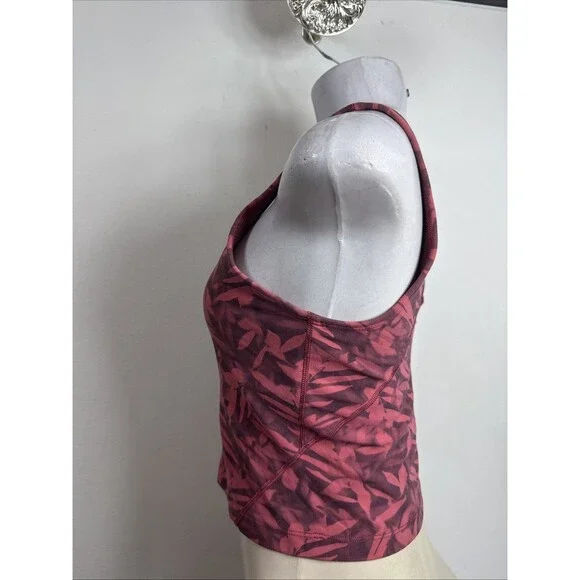 (B3)Lululemon Align Tank Cropped Top Sz 6 Built-in-Bra Spray Leaf Firrside Red - Picture 7 of 11